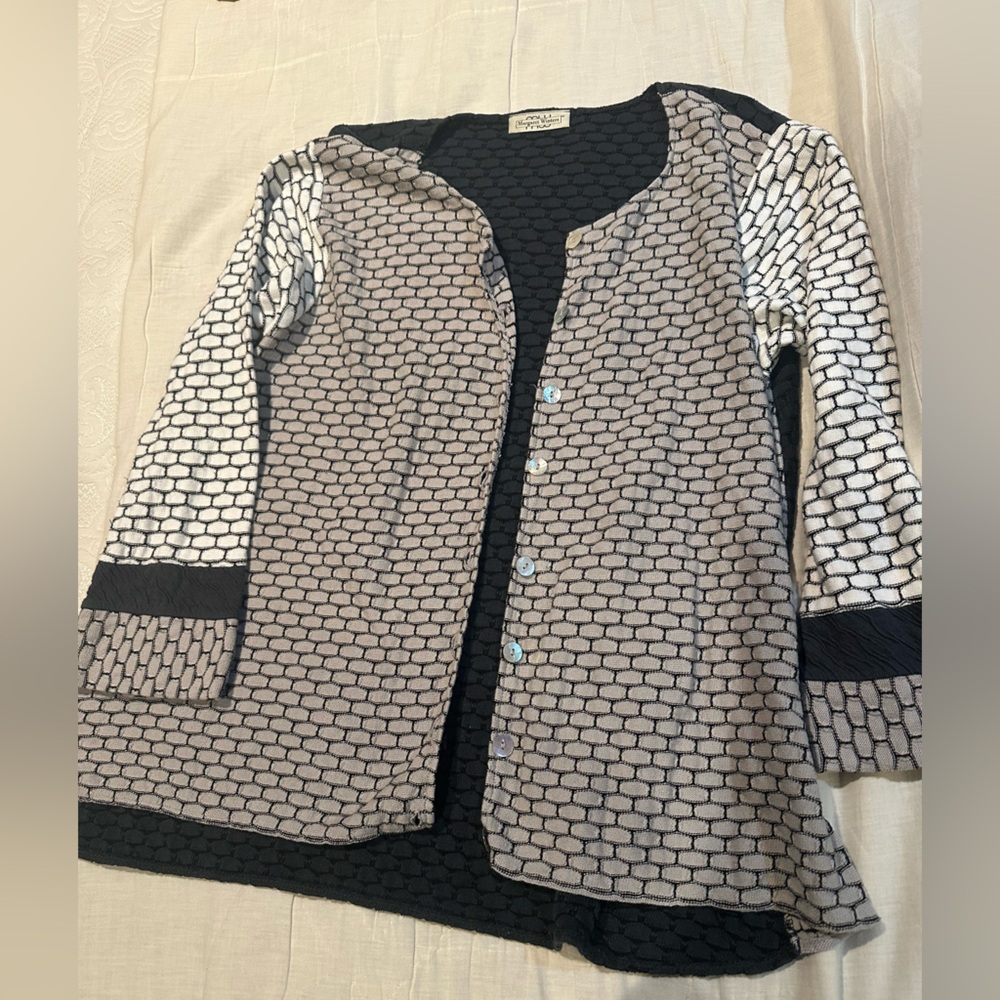 Stylish Black and White Cardigan